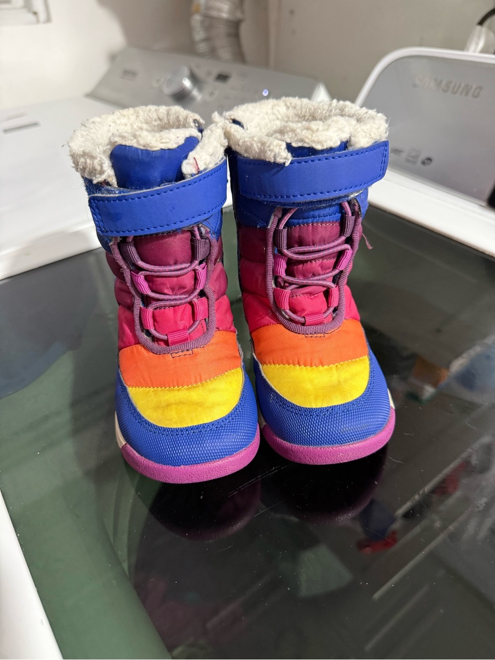 Merrell Kids Rainbow Colorblock Winter Boots - Blue, Pink, Orange, Yellow
